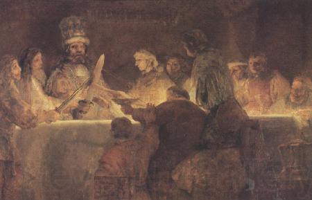 REMBRANDT Harmenszoon van Rijn The oath of the Batavians under Claudius civilis (mk33) France oil painting art